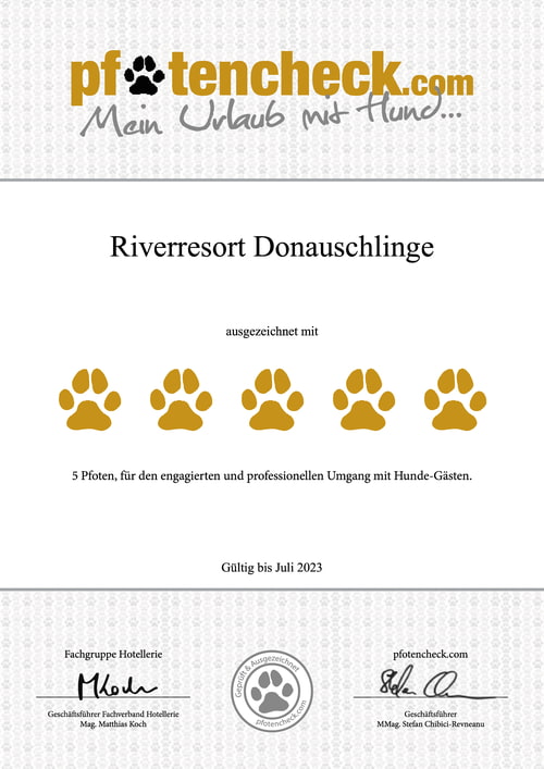 Volle Punktezahl für das Hundehotel Donauschlinge in Oberösterreich